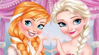 Anna and Elsa Glittery Bridesmaids