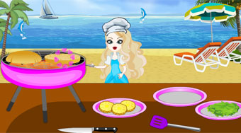 Anna Cooking Beach Burger