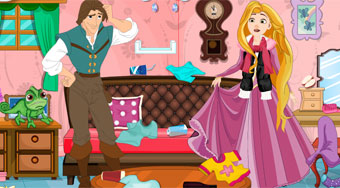 Rapunzel And Flynn Winter Clean Up