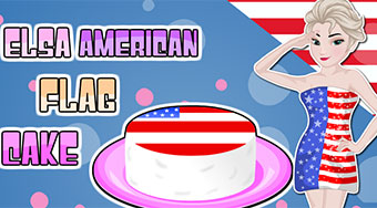 Elsa American Flag Cake