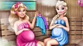 Barbie and Elsa Pregnant Sauna