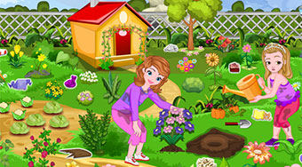 Sofia And Amber Gardening