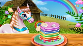 Pony Cooking Rainbow Cake