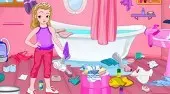 Little Girl Bathroom Cleaning