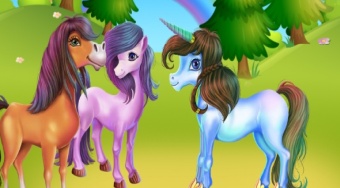 Farm Of Unicorn And Horse